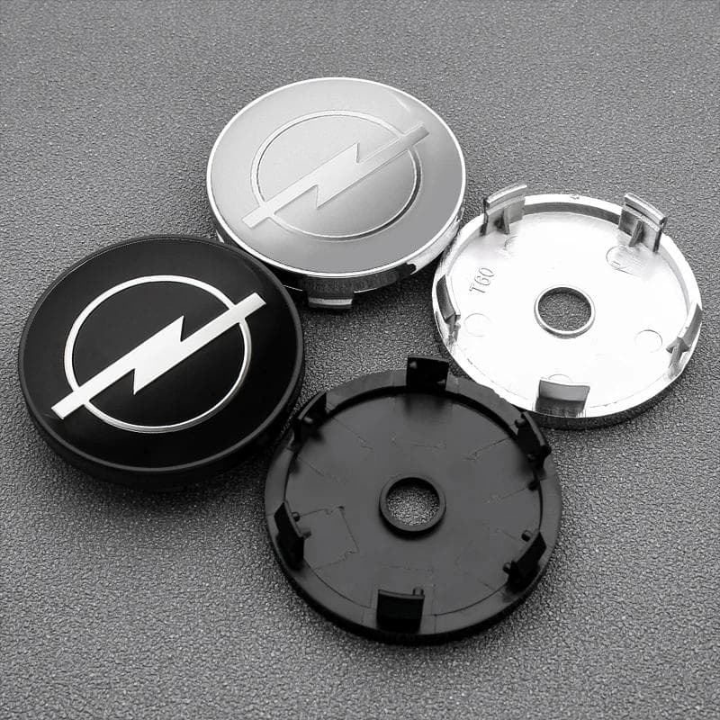 4 stuks Opel wielnaafstickers 56mm-60mm - Flexibele zelfklevende stickers voor Opel Corsa/Astra/Mokka, universeel passende lichtmetalen wieldoppen