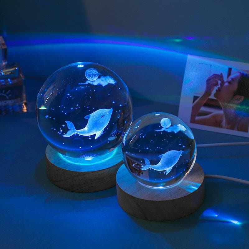 Kristallen bol nachtlampjes USB 3D sfeerlamp gloeiende zeekwal tafel nachtlampje tafeldecoraties kindercadeaus nachtlampje