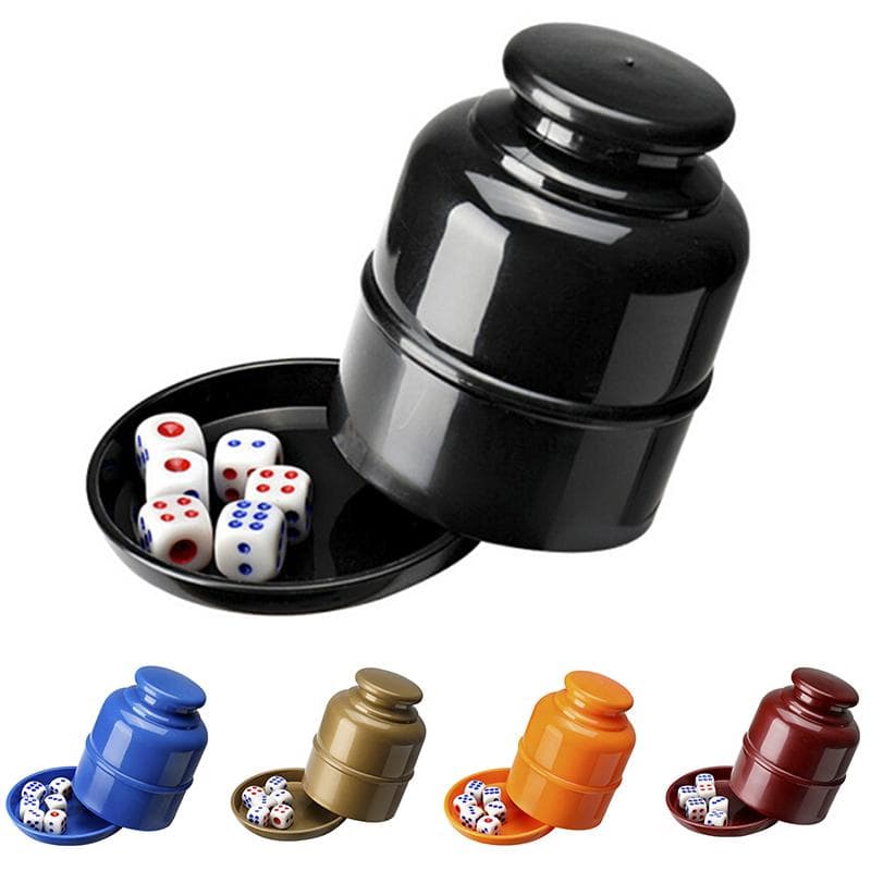 Bar Party Dice Cup Drinkbordspel Gokken Dobbelstenendoos Met 5 D6 Dobbelstenen rood