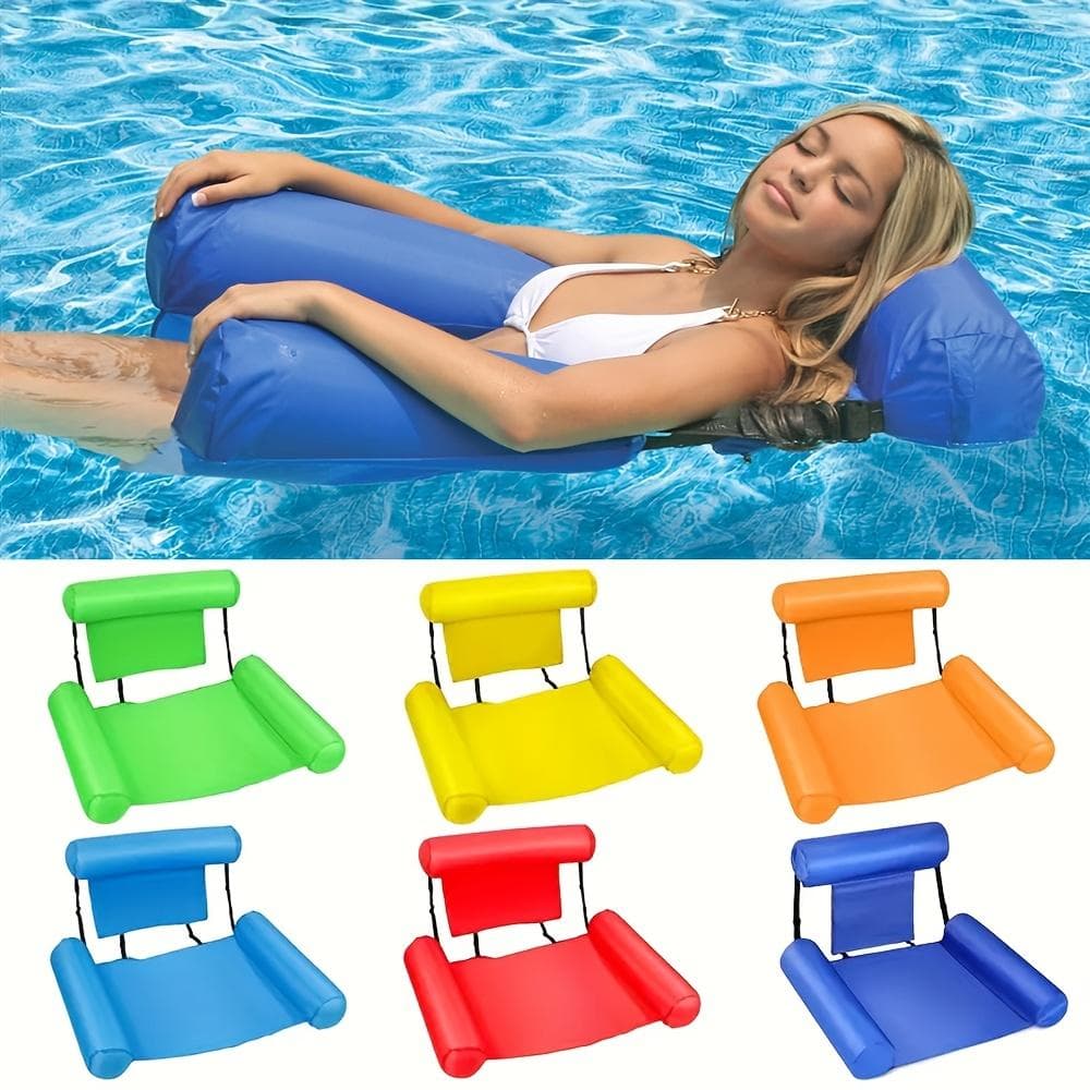 Opblaasbare Blauwe Waterhangmat - Volwassen Zwembad Drijvend Lounge Stoel, PVC Materiaal, Comfortabel & Duurzaam voor Zwemmen, Ontspanning en Vakantie