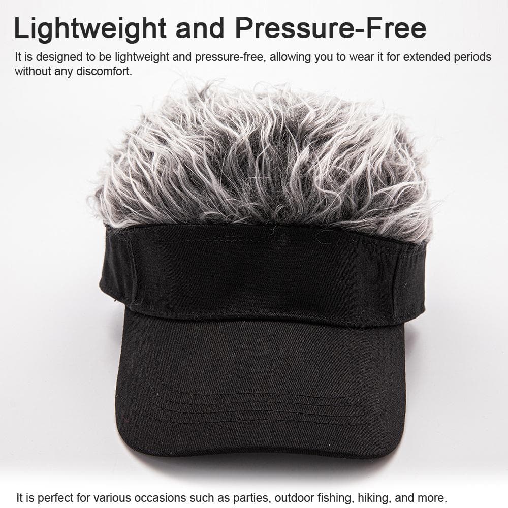 Pruik Baseball Cap Grappige Pruik Zonneklep Hoed Korte Fake Hair Cap voor Mannen Volwassenen Kale Mensen koffie/zwart