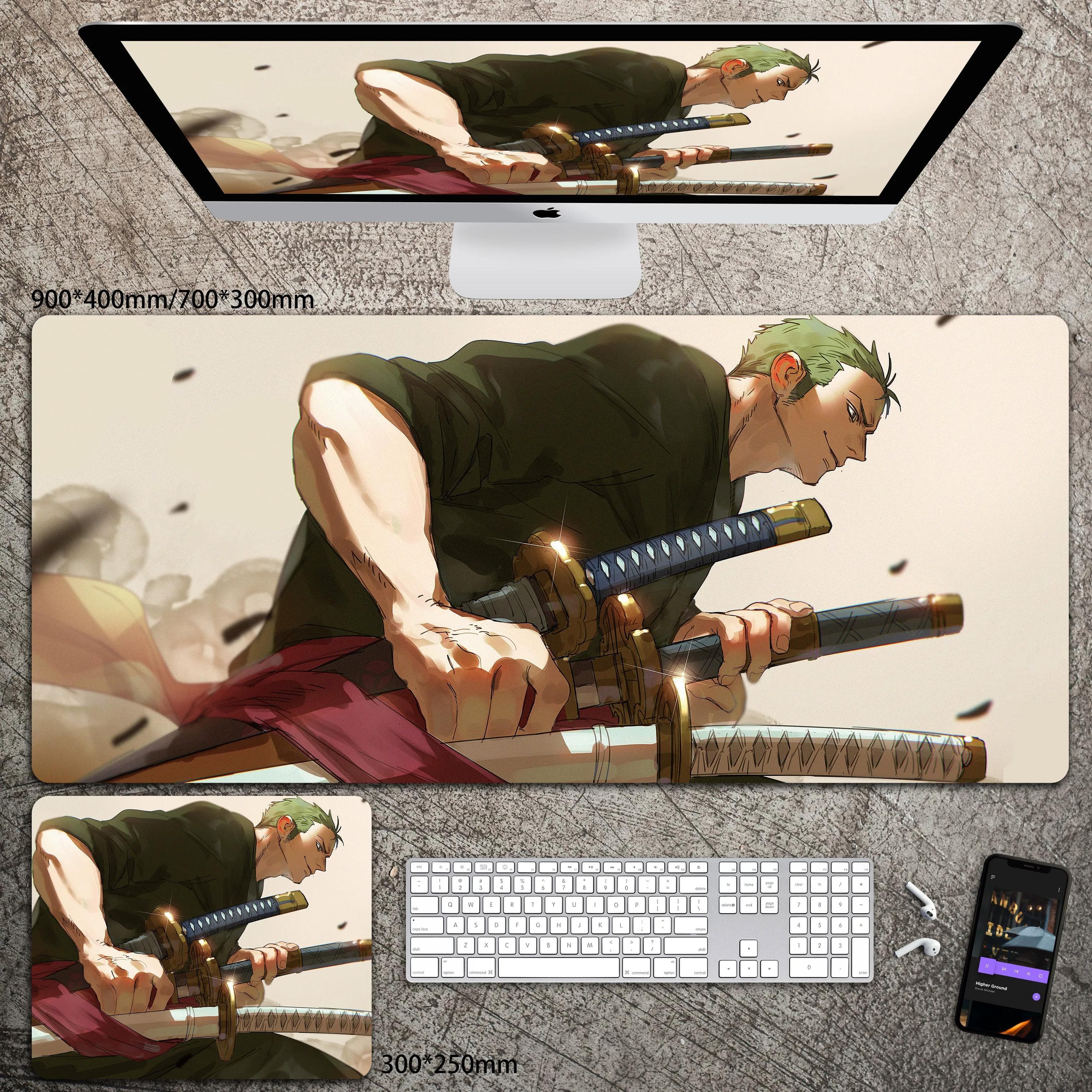 2026 Hoge Definitie ONE PIECE Leer Muismat Oversized Jongens Animatie E-sports Spel Toetsenbordmat Luffy Computer Bureau Mat Waterdichte Muismat
