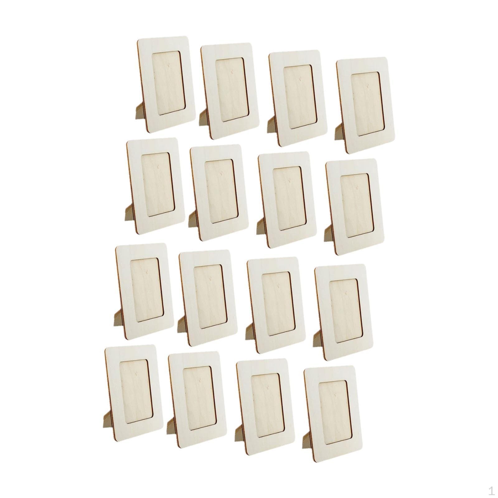 16x Houten Fotolijst voor Knutselen, DIY Knutselen, Onbewerkt Staand Foto Bruiloft