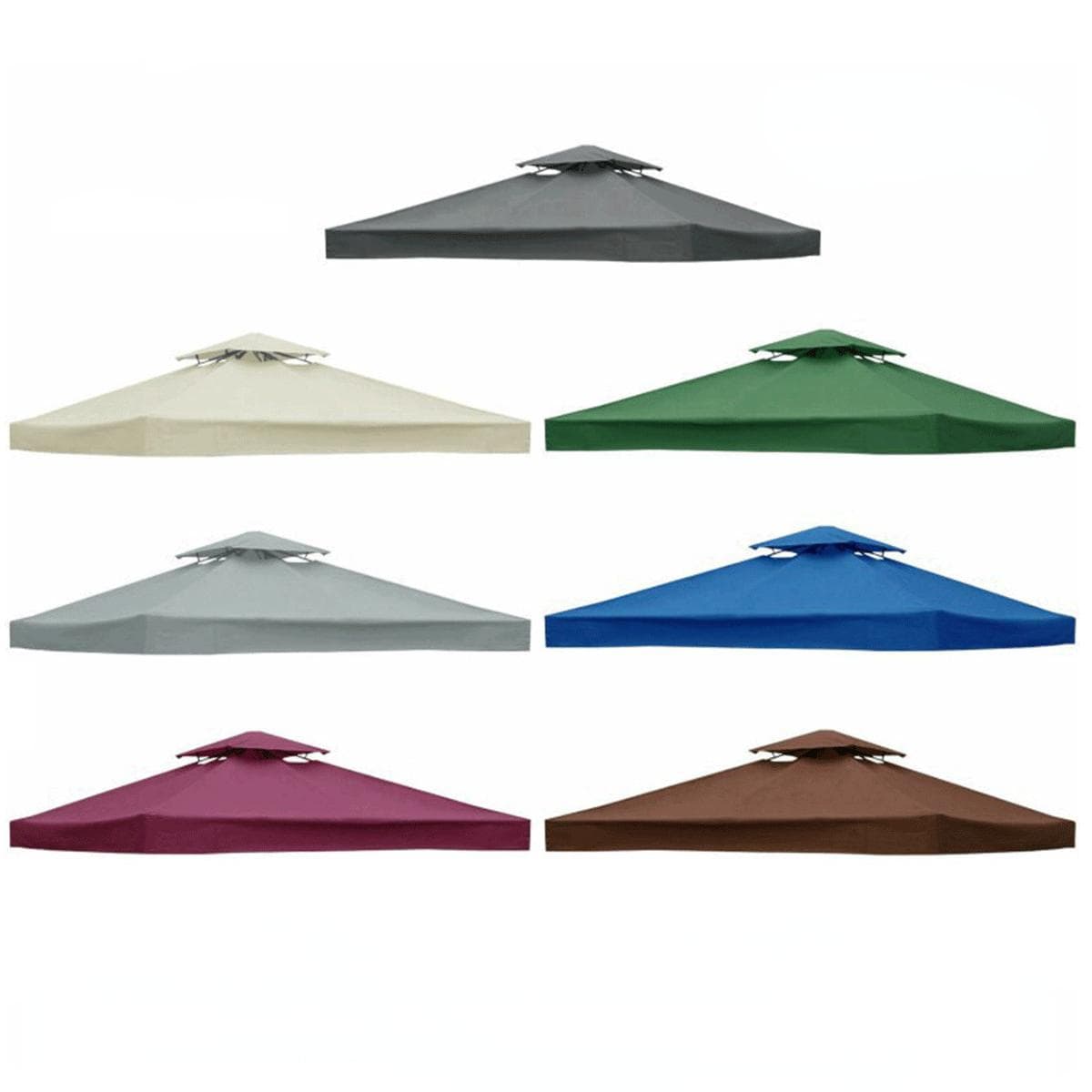 1 stuk 3x3m Gazebo Vervangende Luifel Dubbele Laag Bovenste Hoes, Paviljoen Tuin Patio Luifel Bovenste Weerbestendige Hoes wit