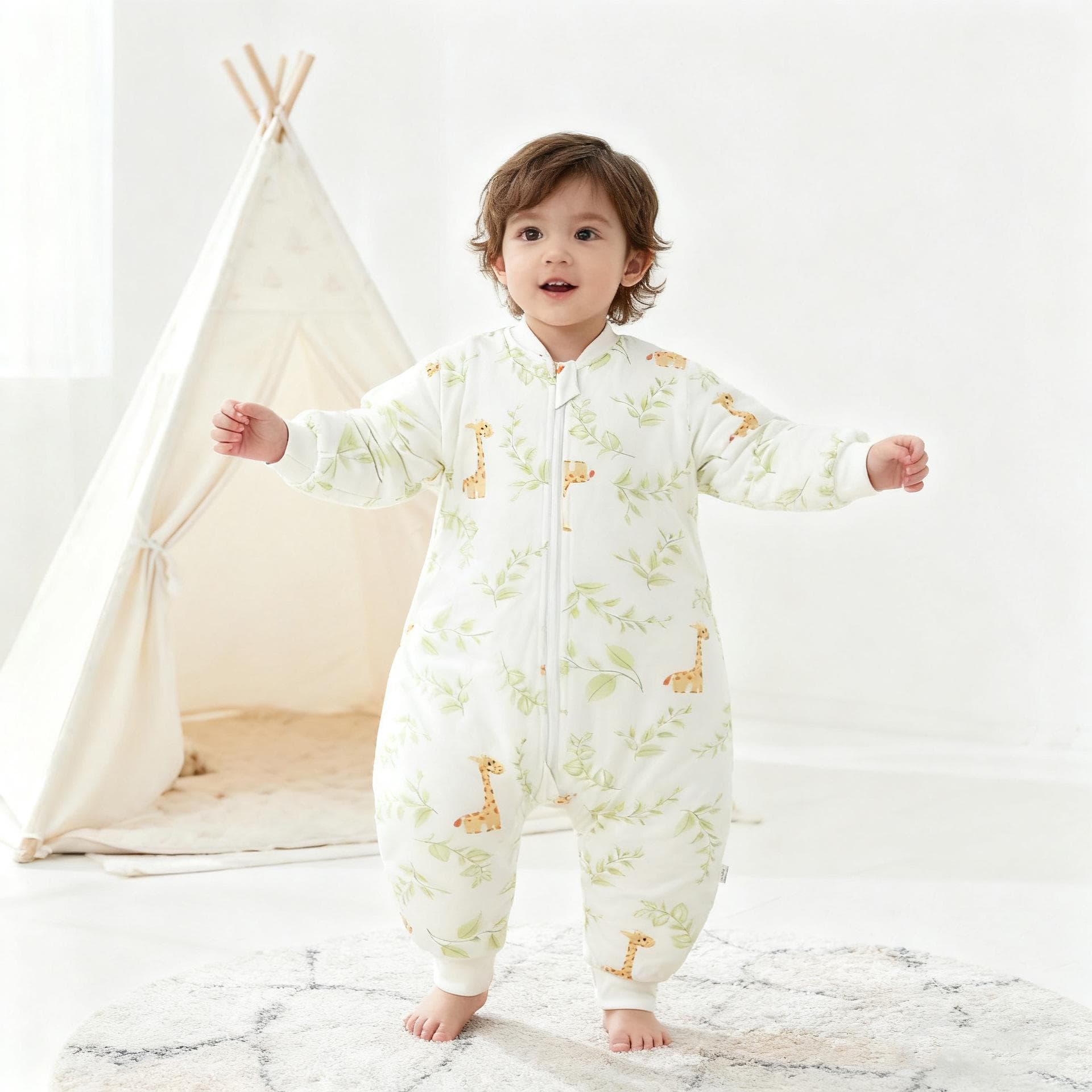 2025 H/W Baby Anti-Trap Puur Katoen Slaapzak - Dik, Warm, Pyjama met Gesplitste Pijpen 65-80cm