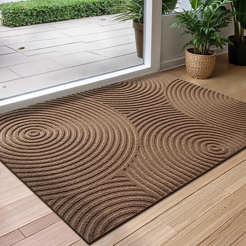 Klassiek Geometrisch Patroon Polyester Rubber Deurmat, Driedimensionale Groef Deurmat, Stofdicht, Schimmelwerend en Antislip