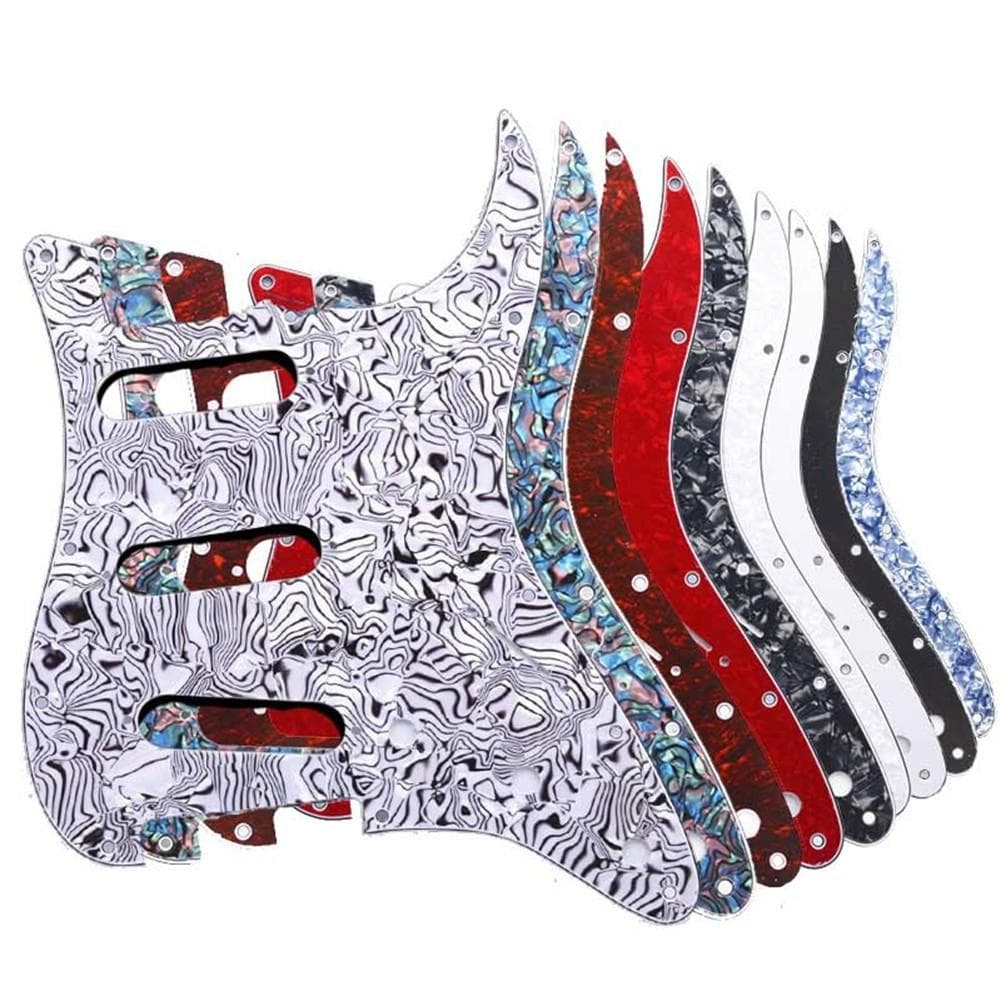 Pickguard Krapbord 11 Gaten 3 Lagen Accessoires Bassen rode parelkleur