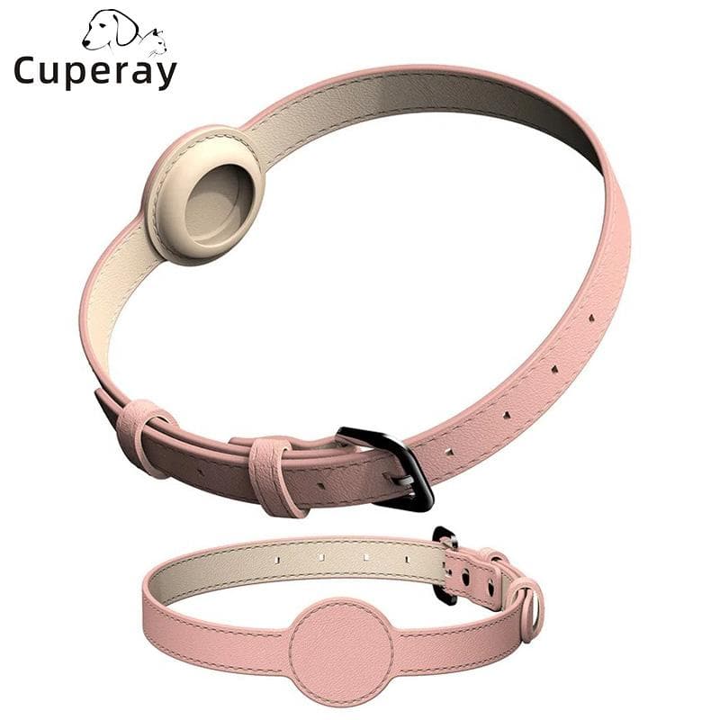 Lederen AirTag Kattenhalsband-Niet-Breekbare Kitten Halsband met Apple AirTag Houder-Lichtgewicht Huisdierhalsbanden voor Meisjes Jongens Kat,Puppy's