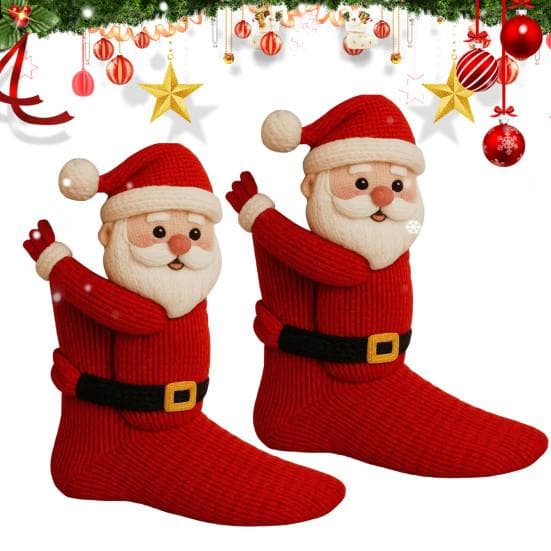 3D Gebreide Dieren Sokken Winter Warme Dikke Sokken met Kerstman Kerstboom Dier Knuffel Sokken Kerstcadeaus voor Kinderen en Volwassenen cm