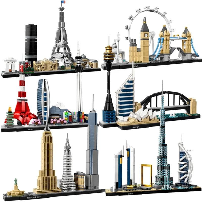 New York Londen Parijs Dubai Stadsskyline Bouwstenen 21052 21044 21028 21034 21032 21027 Bouwstenen Set