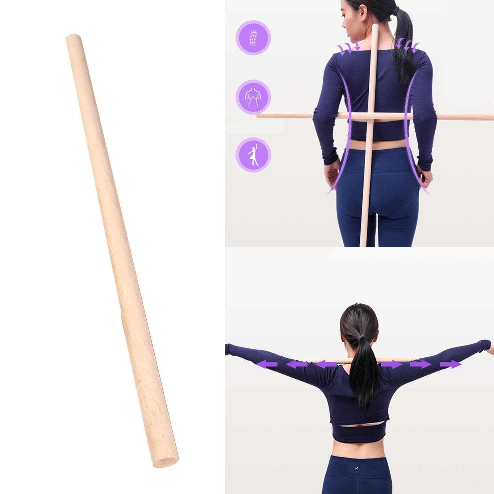 Draagbare Houten Yoga Training Stok Mobiliteit Fitness Polen Comfortabel Lichaamsrekoefening Gereedschap Correcte Houding Oefenstok