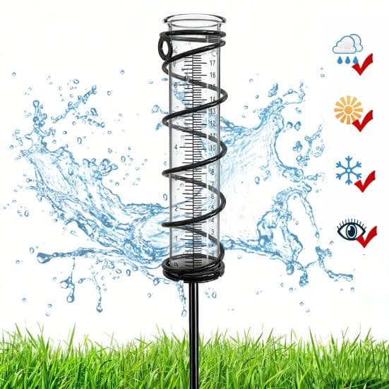 Buiten Regenmeter met Metalen Paal Grote Capaciteit Tuin Gazon Erf Schutting Terras Boerderij Water Regenmeter Buis met Bevestigingsrek