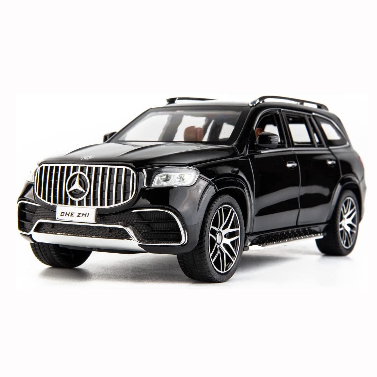 Schaal 1/24 Diecast automodel Benz GLS63 AMG Legering Collectible Pull Back Toy Car met licht en geluid Speelgoedvoertuig voor volwassen jongens cadea