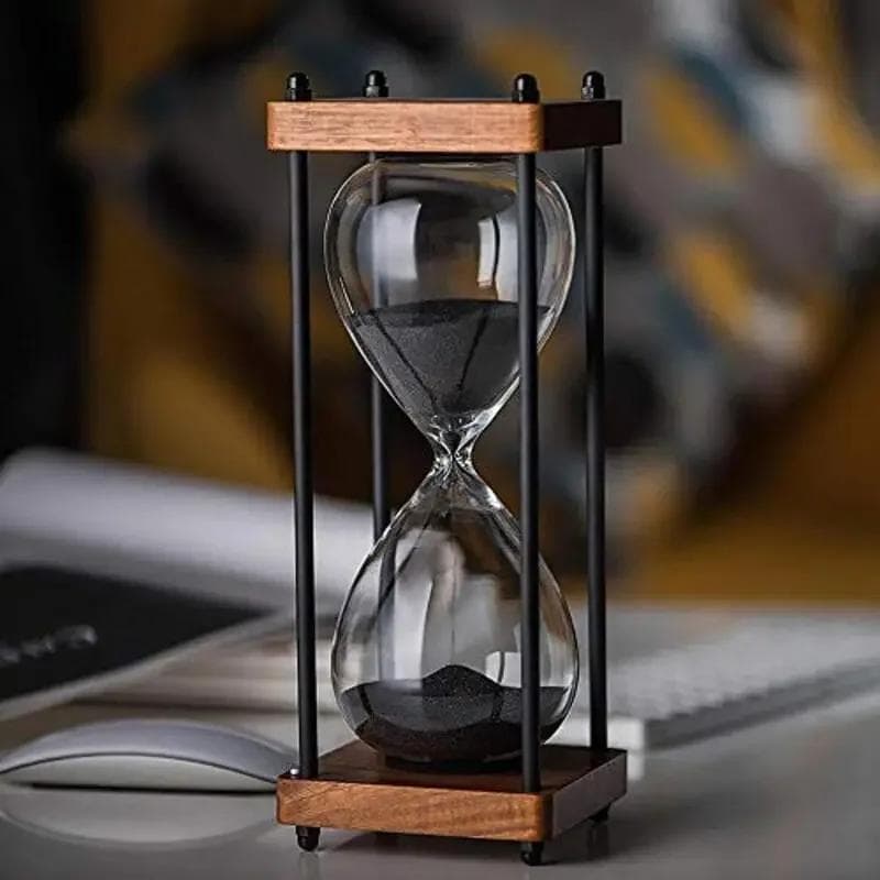 Nieuwe Grote Zandloper Timer 60 Minuten, Metalen Zandloper Zandloper Klok, Tijdmanagement Hulpmiddelen voor Keuken Thuis Kantoor Bureau Decor champagn