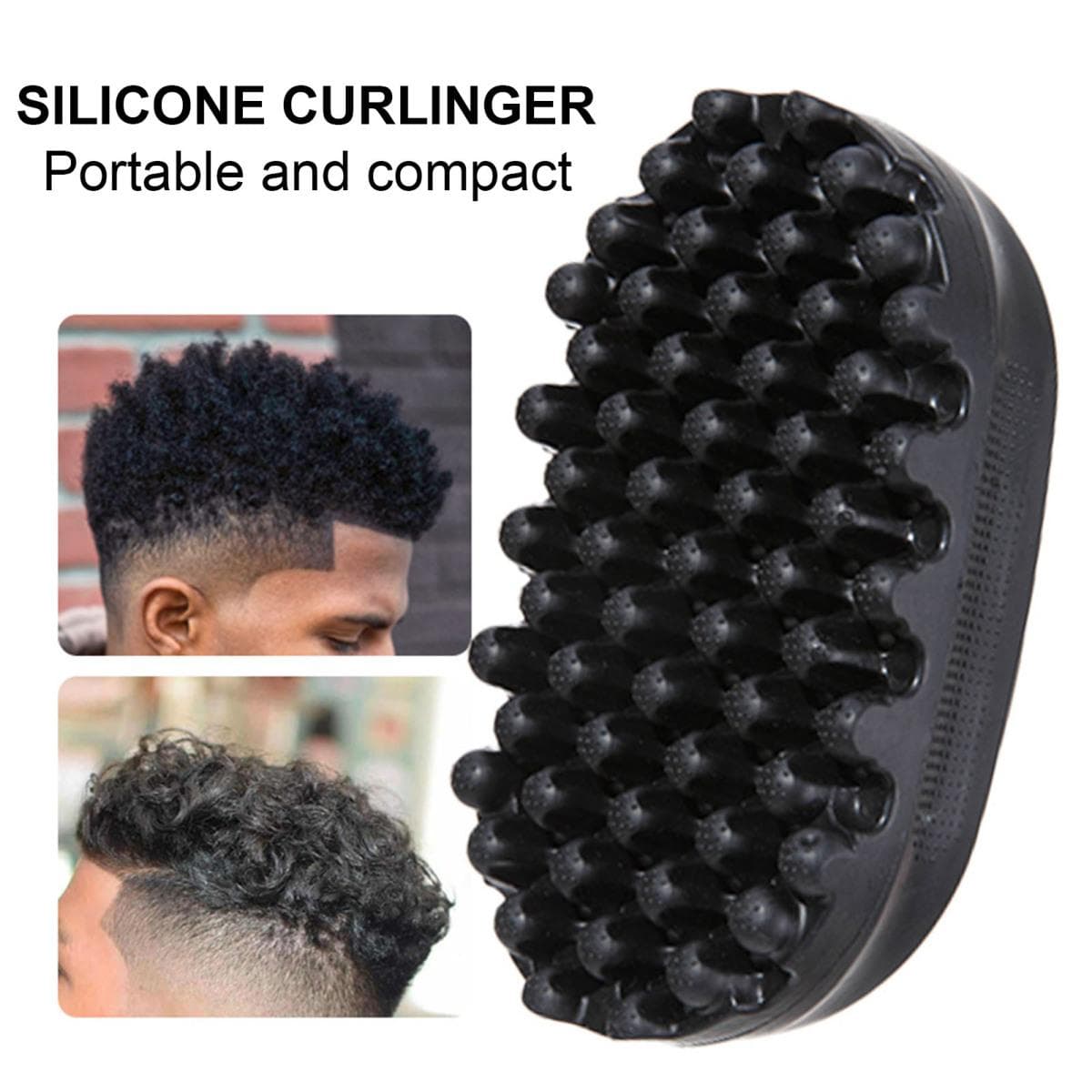 Krullenborstel Dreadlock Twist Styler Wasbare Afro Spons Afro Racket voor Gezinnen Easy Curls Rubberen Grip Professionele Krullenkam