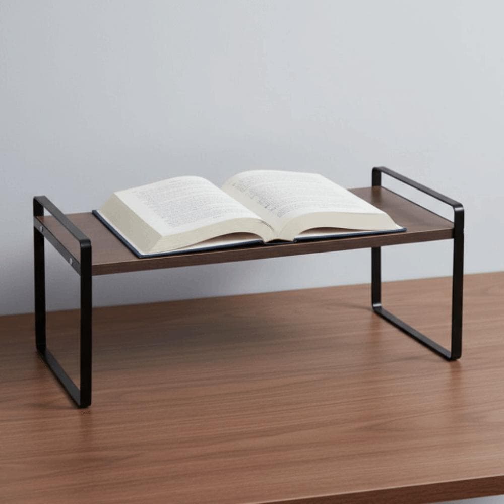 Bureau Organizer Houten Boekenrek Sterk Draagvermogen Gladde Rand Displayrek Verdikte Minimalistische Kantoorboekplank Thuis wit