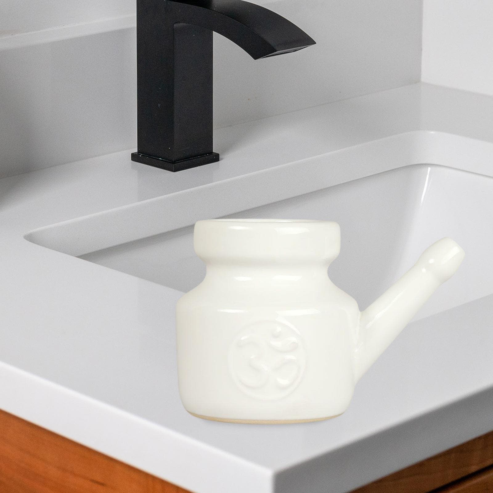 Keramische Neti Pot Makkelijk Schoon te Maken Neusreiniger Lekkagevrij Comfortabel Handvat Reiniging voor Neus roze