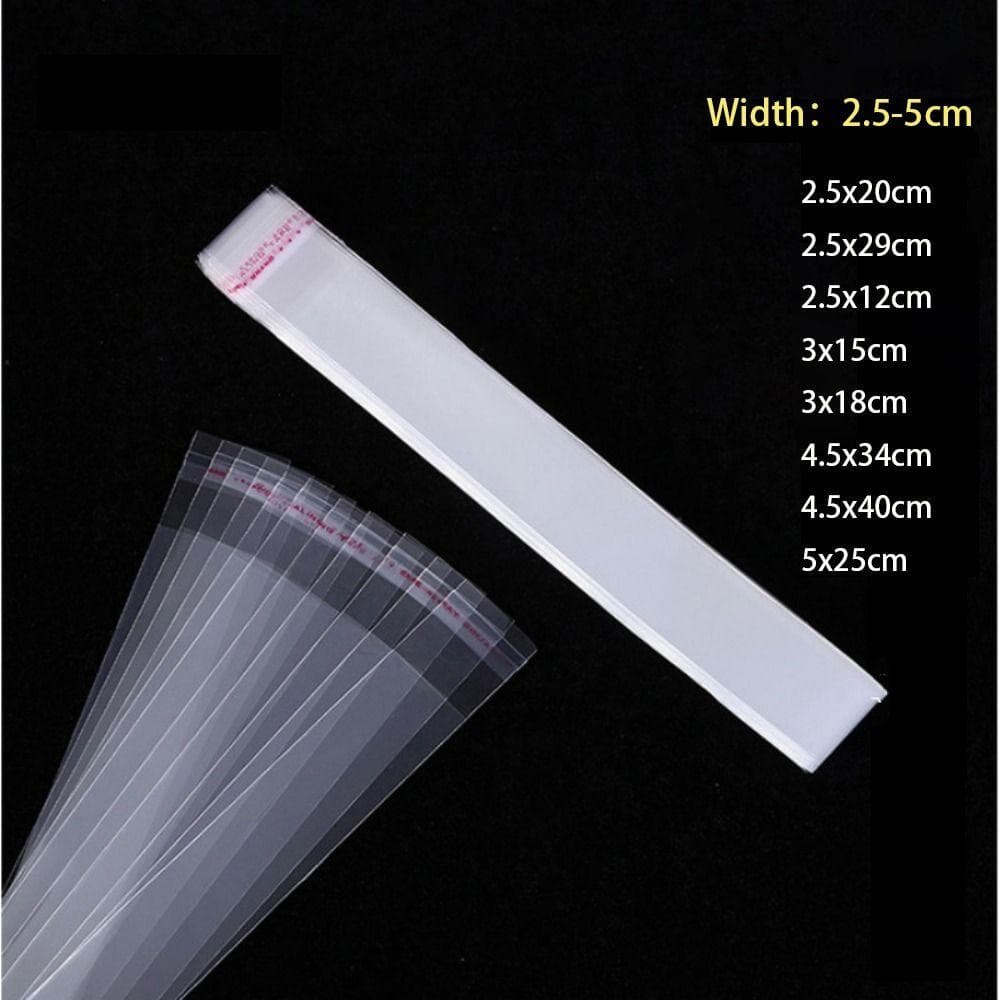 200 stuks Plastic Zelfsluitende Kleine Zakjes Transparant Lang Afsluitbare Verpakzak Cadeauverpakking 25cm