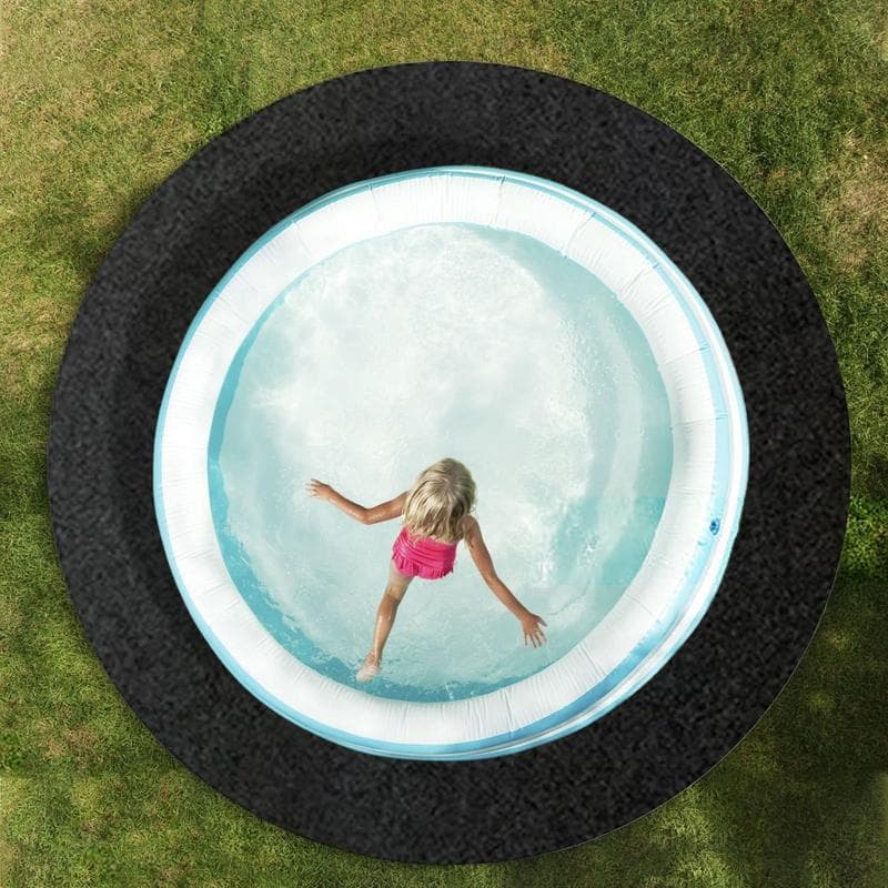 Hottub Mat Voor Opblaasbare Kuip 145 Inch Extra Groot Spa Zwembad Vloermat Waterdicht Antislip Achterkant Grondmat Voor Bescherming zwart