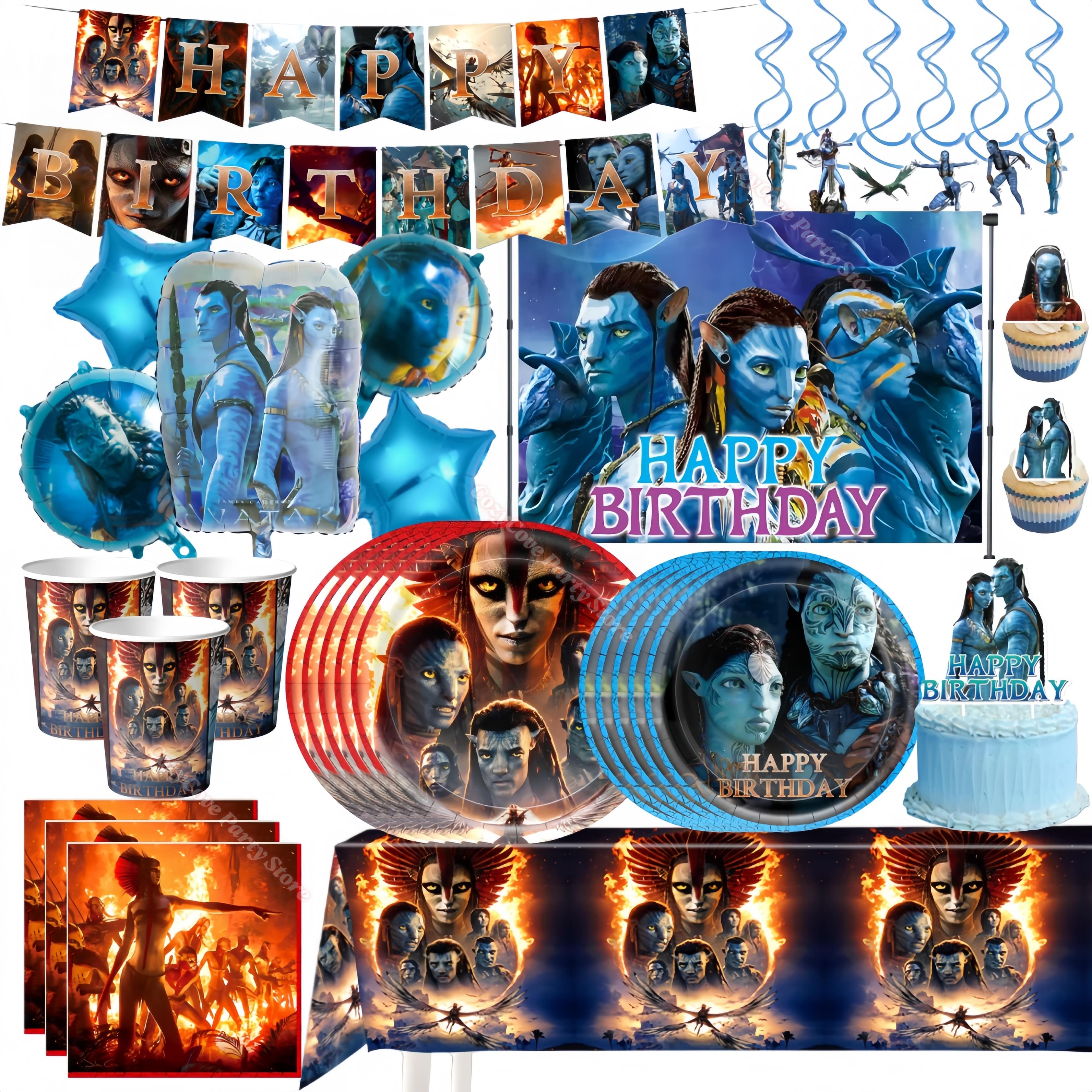 Avatar Nieuwe Verjaardagsfeest Decoratie Tafelgerei Avatar 2 Ballonnen Set Bord Beker Cadeauzakjes Voor Kinderen Jongens Feestartikelen Fotohokje cm