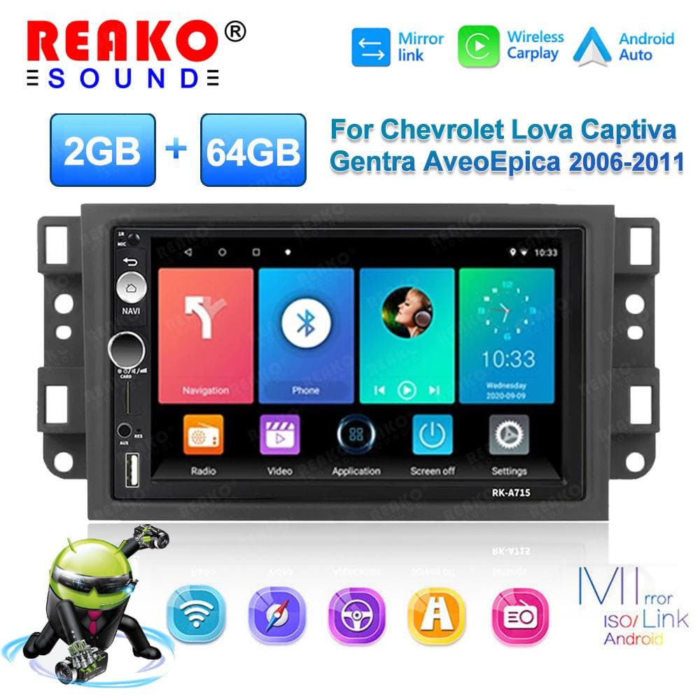 REAKOSOUND 7'' Android Voor Chevrolet Captiva Aveo Lova Gentra Epica Autoradio Carplay Multimedia Videospeler Navigatie GPS