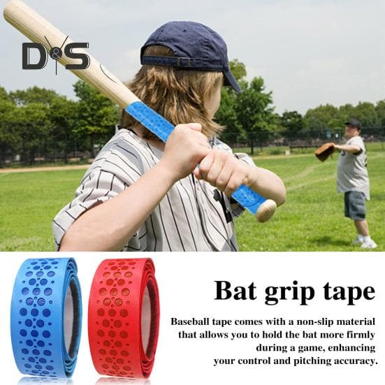 2 Stuks Honkbalknuppel Grip Tape 1.75mm Antislip Sport Handvat Tape voor Golf Tennis Softbal Hockey Rackets Honkbalknuppel Wrap Grip Tape rood