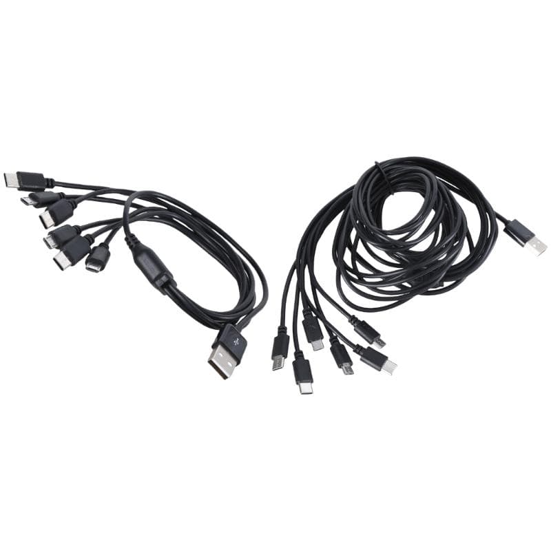 Universeel 1 tot 6 Oplaadsnoer USB naar USB 5-pins en Type C Connectoren Oplaadkabel Ondersteunt Geen Gegevens voor Telefoons