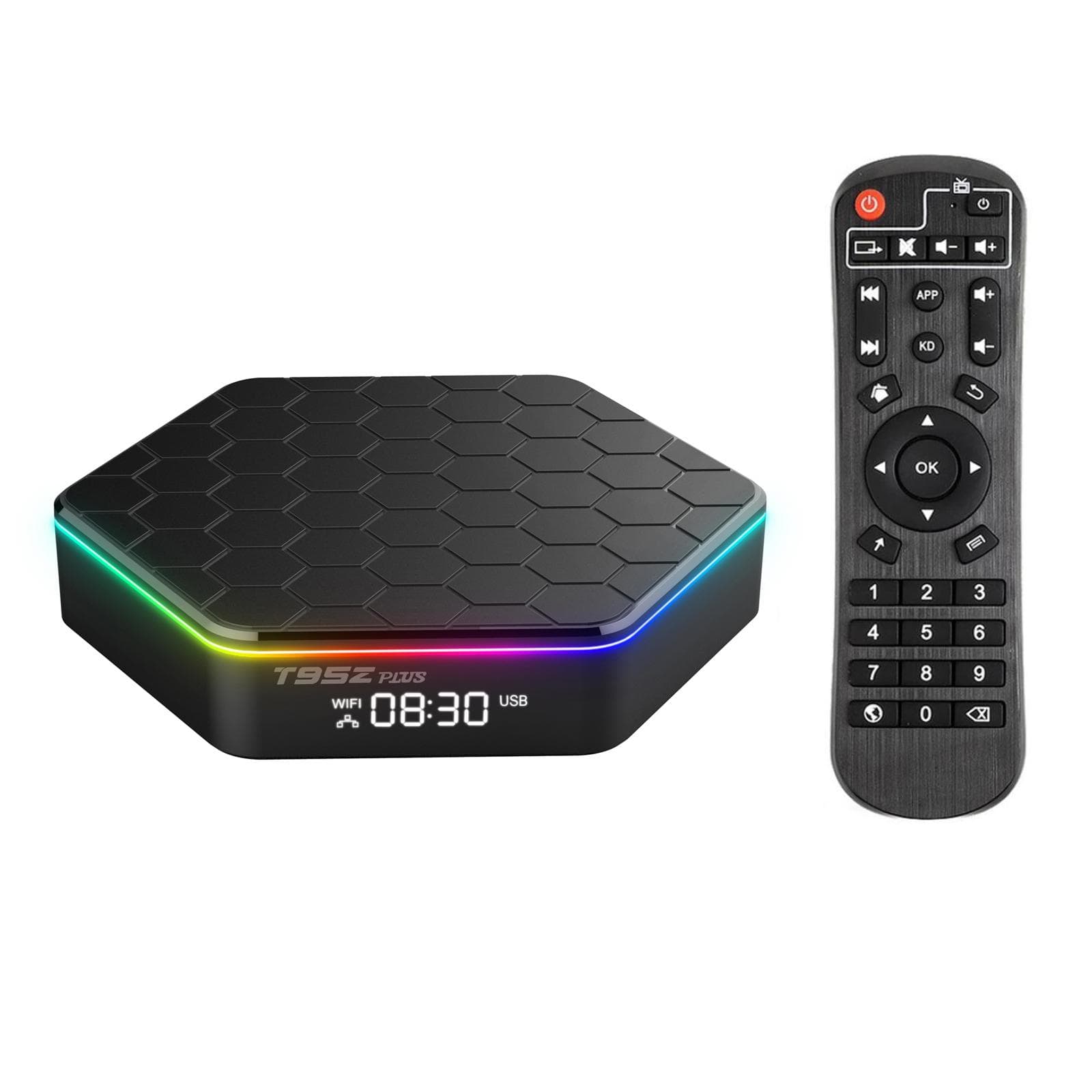 T95Z Plus Android 12.0 Smart TV Box Allwinner H618 Quadcore 4K Mediaspeler 6K Decodering H.265 VP9 Dual Band WiFi6 BT5.0 Digitale Display zwart