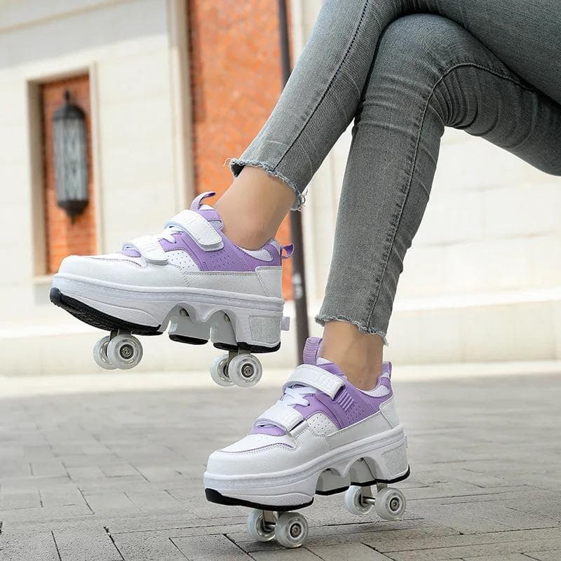 Kind Deformeerbare Rolschaats Schoenen Met 2/4 Wielen Runaway Parkour Vervorming 4-Wiel Schaatsen Sneakers Voor Vrouwen Mannen Jeugd Volwassen Cadeau