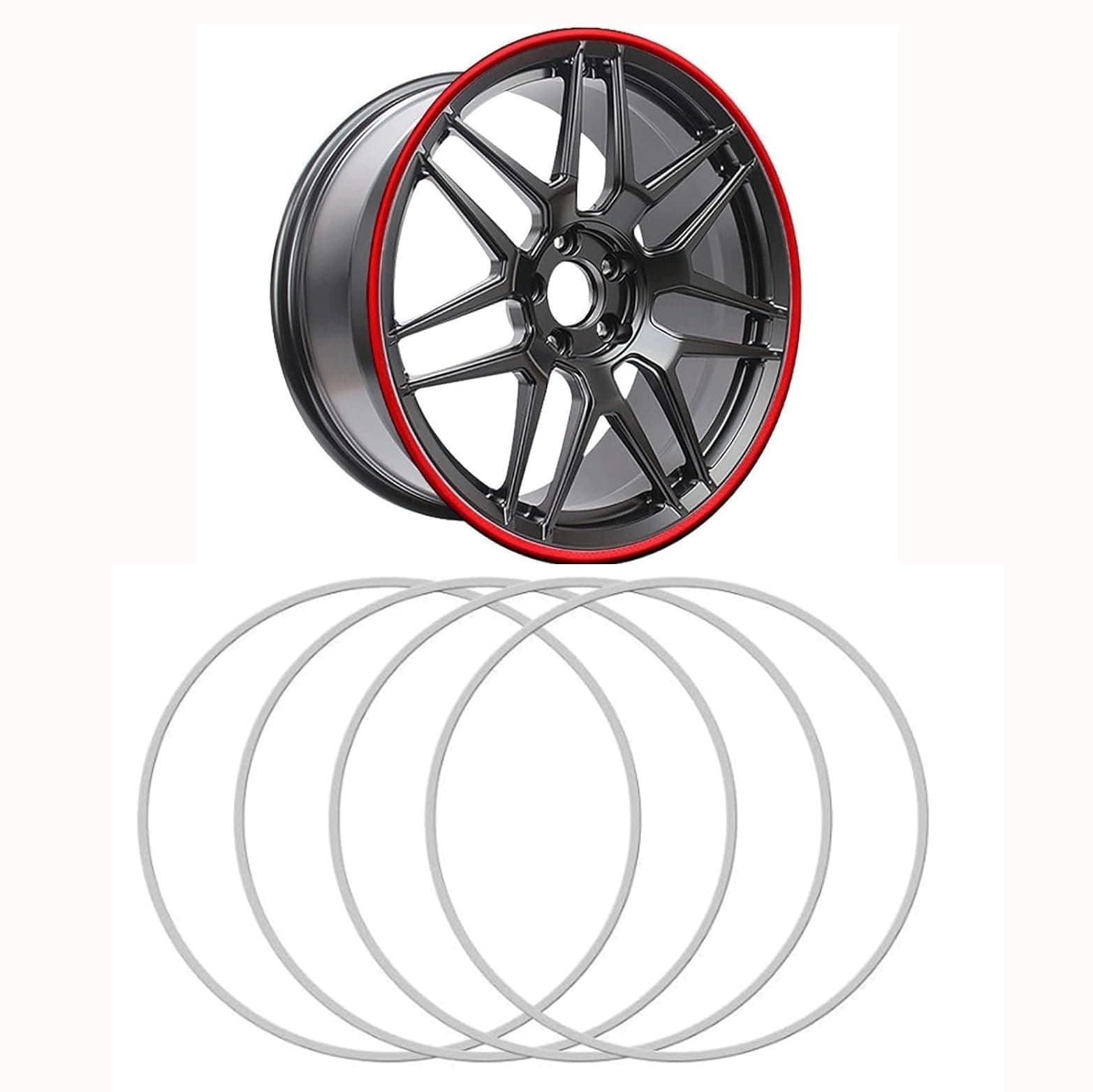 Velgrand Beschermer Velgbeschermer Lichtmetalen Velg Beschermer, 4 STuks Auto Wiel wit