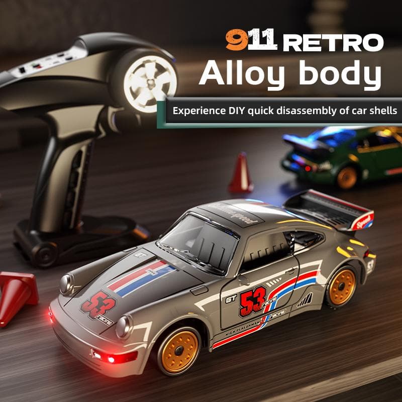 1/43 Desktop RC Driftauto met Gyro 2.4G 18KM/H Hoge Snelheid Afstandsbediening Racevoertuig 4WD RTR Elektrisch Speelgoed voor Kinderen zwart