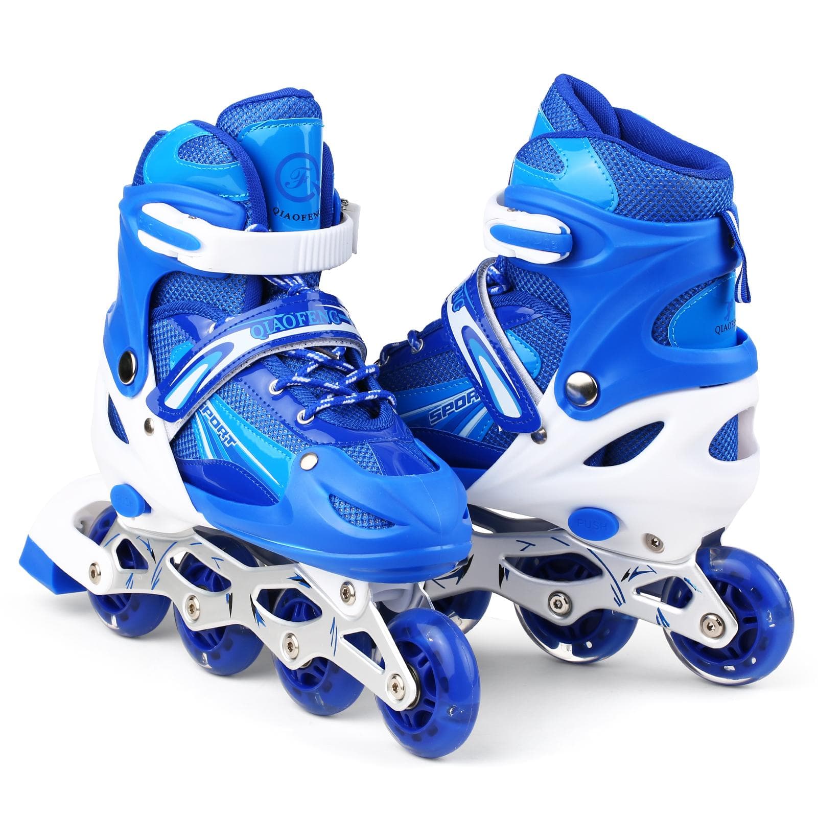 Verstelbare, verlichte inline skates met oplichtende wielen voor kinderen en volwassenen voor meisjes en jongens roze