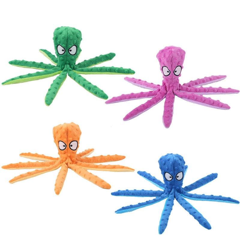 Knuffel voor huisdieren Kat Hond Stem Octopus Schelp Puzzelspeelgoed Bijtvast Interactief Hond Tandenreiniging Kauwspeeltje Dierbenodigdheden groen
