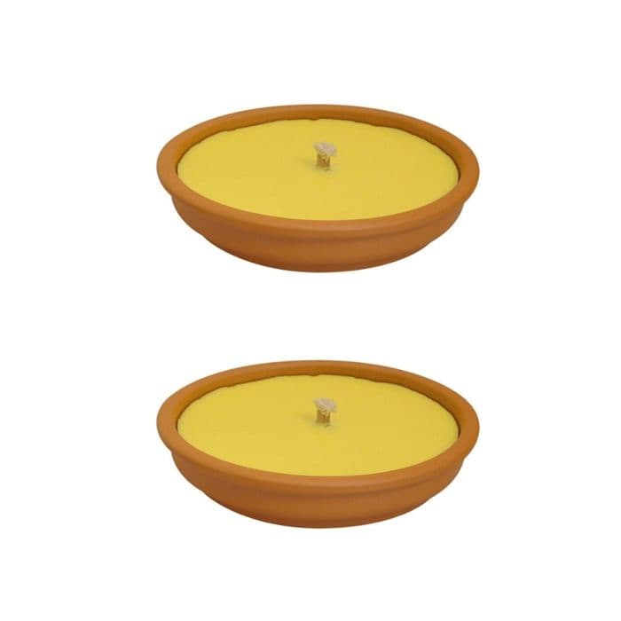 Pak 2 Citronella Anti-Muggen Kaarsen in Aarden Pot