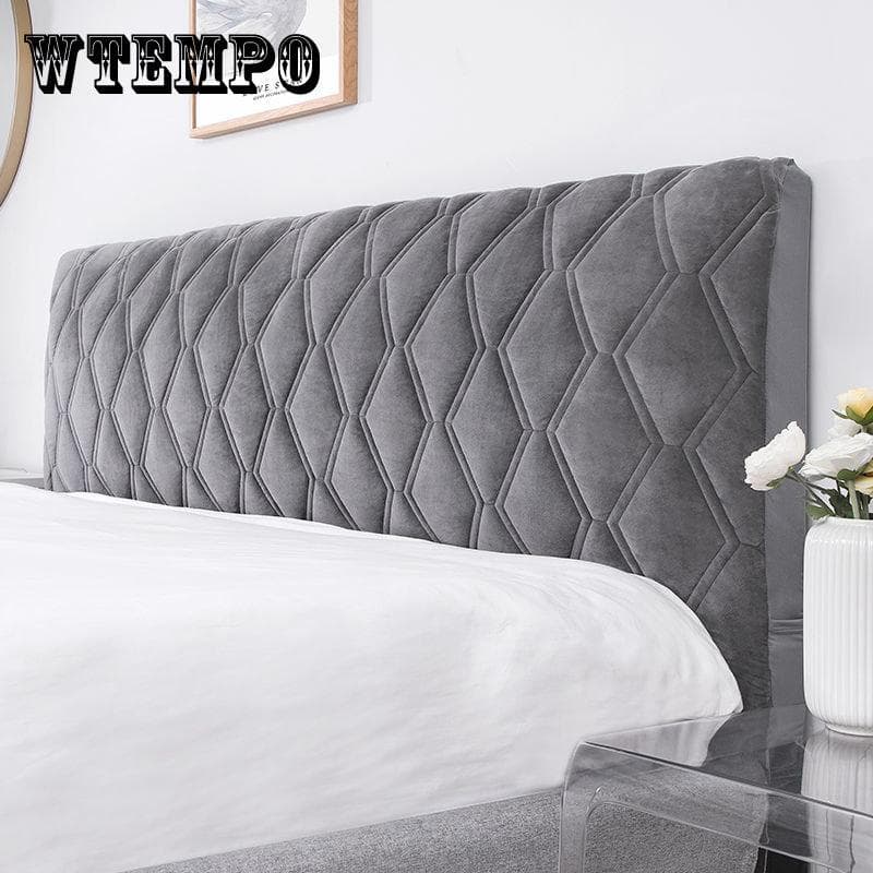 All-Inclusive Superzachte, gladde, gevoerde hoofdbedekking Dikkere fluwelen hoofdbedekking Effen kleur Bed Back Fabric Protector Cover donkergrijze kl