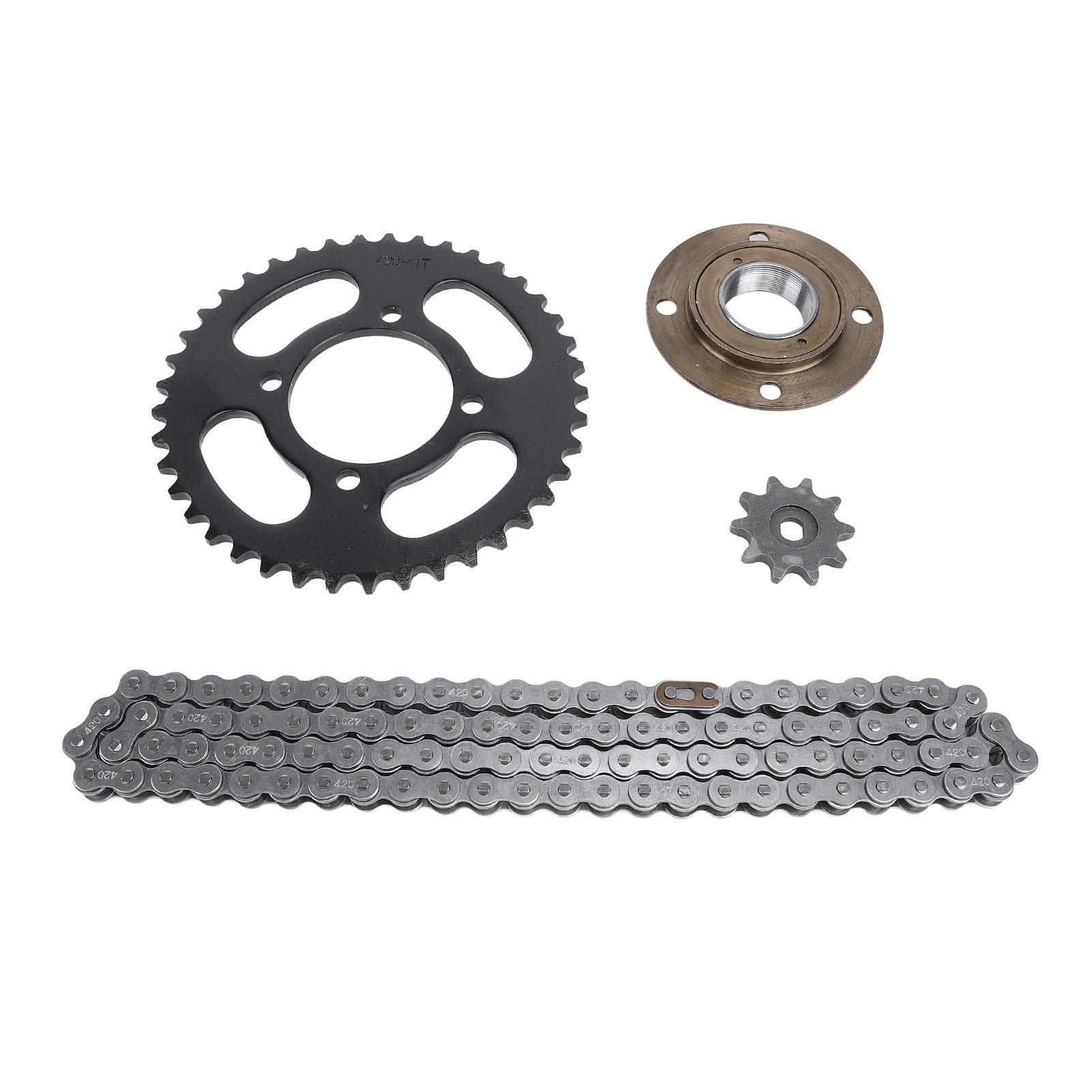 420 Tandwiel- en Kettingkit 10MM 10T Voor 41T Achtertandwiel 76 Aandrijfschakels Ketting Tandwiel zonder Tanden