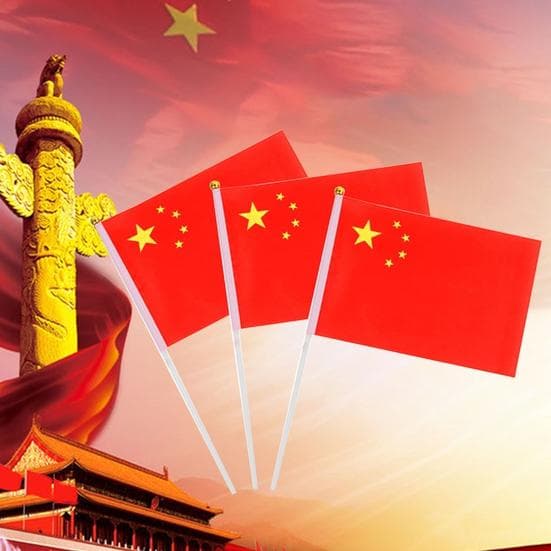 10 Stuks Duurzaam Kleine China Vlag Twee Kanten Gedrukt Delicaat Geweldig Visueel Effect Onvergetelijk China Hand Zwaaiende Vlag voor Outdoor