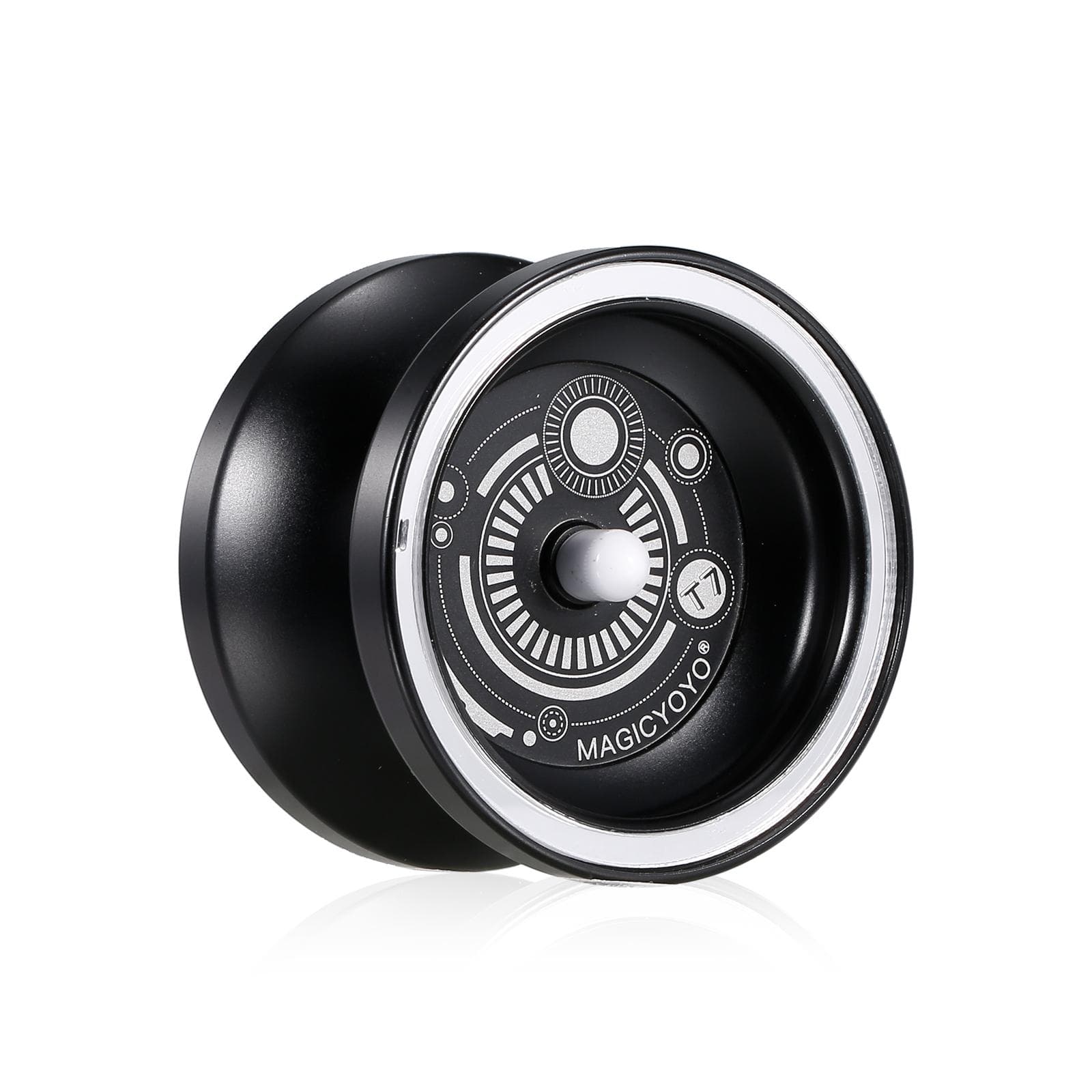 MagicYoyo T7 Responsie Yoyo's voor kinderen Beginnersyoyo met smalgelagerde stalen as aluminiumlegering zwart