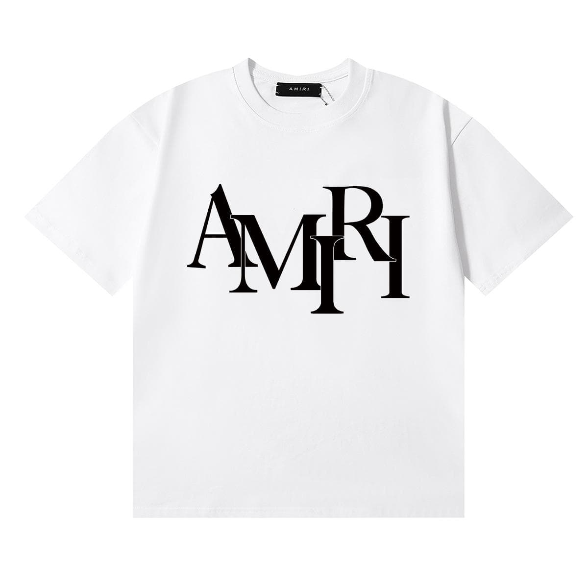 988 Amiri 2025 Zomer Nieuw Heren en Dames Losse Hoge Kwaliteit Katoen Plus Size T-shirt Koppel T-shirt Grote Logo Bedrukking cm