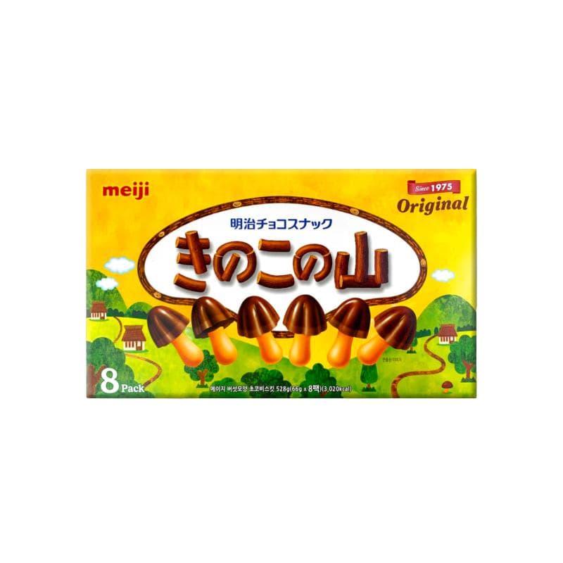 Meiji Kinoko no Yama Paddenstoel Biscuit Chocolade (Verpakking van 8 stuks) (2 opties)