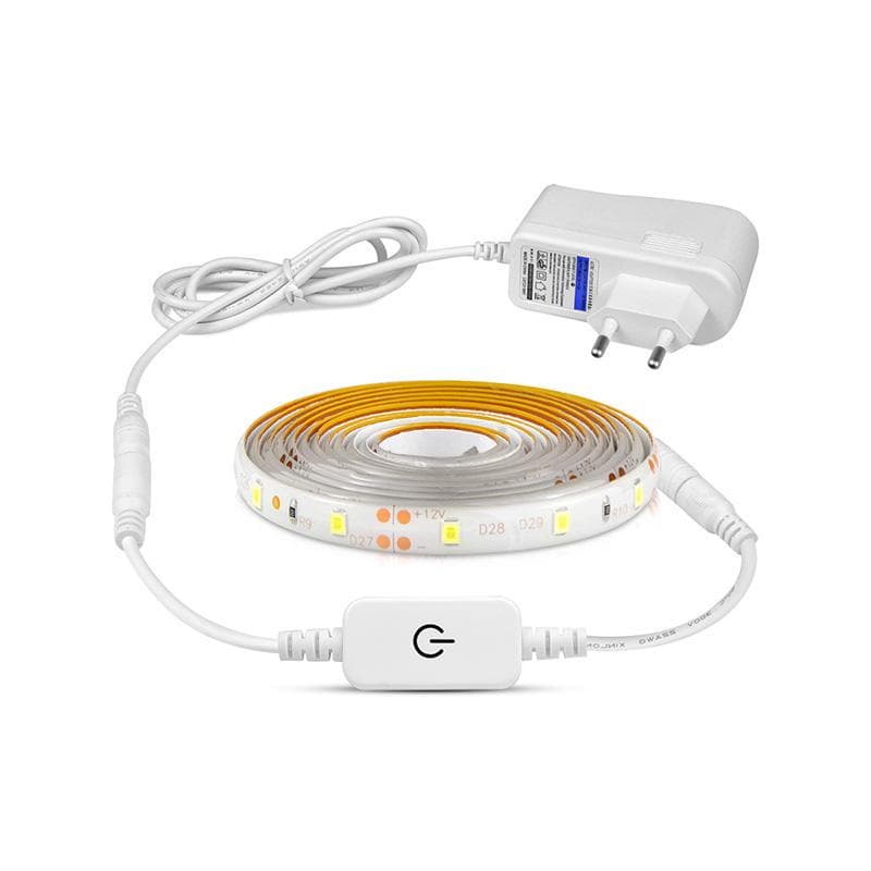 Dimbare LED-striplicht Touch Sensorschakelaar LED onder kastlicht 1M 2M 3M 4M 5M LED-garderobelamp Keukenverlichting EU-stekker warme witte kleur