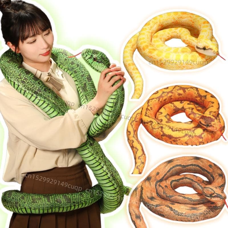 Kunstmatige Python Pluche Speelgoed Lange Slang Geel Oranje Groen Python Pluche Speelgoed Versier Het Huis Vakantiedecoraties