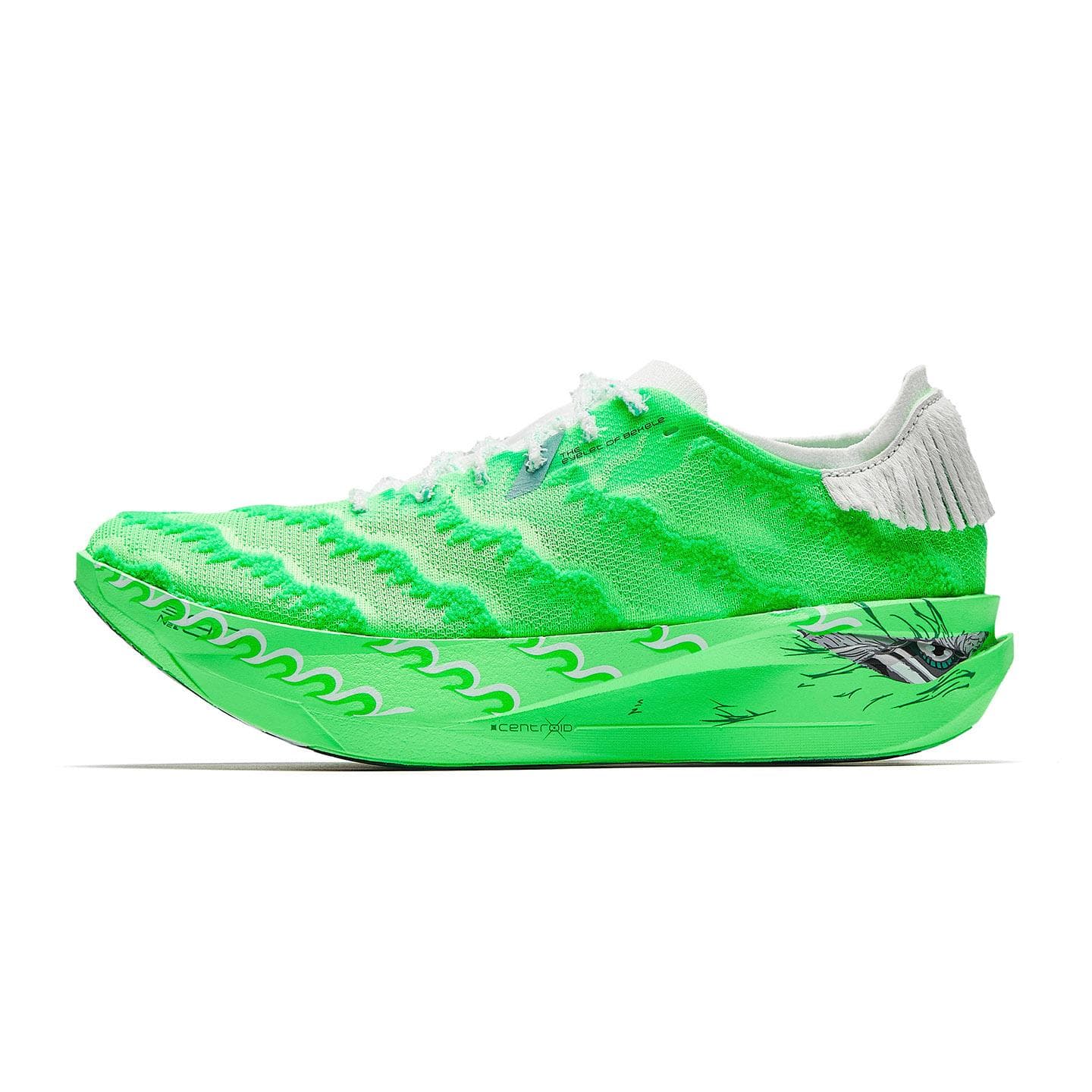Anta C202 G9 2 Demping Antislip Lage top Koolstofplaat Marathon Hardloopschoenen Heren Fluorescerend Flash Groen 112545565R-1 cm