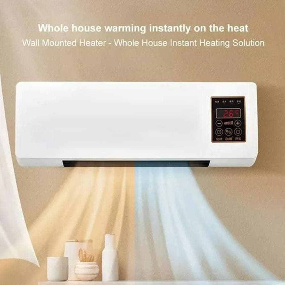 Wandmodel Airconditioner met Afstandsbediening Luchtkoelventilator Luchtverwarmer Dubbeldoel Ventilator Luchtkoeler voor Huis Kantoor Slaapkamer