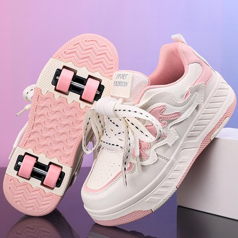Schoenen voor jongens/meisjes met wielen Sportschoenen met vier wielen Skateschoenen met wielen die kunnen worden verwijderd Skateschoenen voor studen