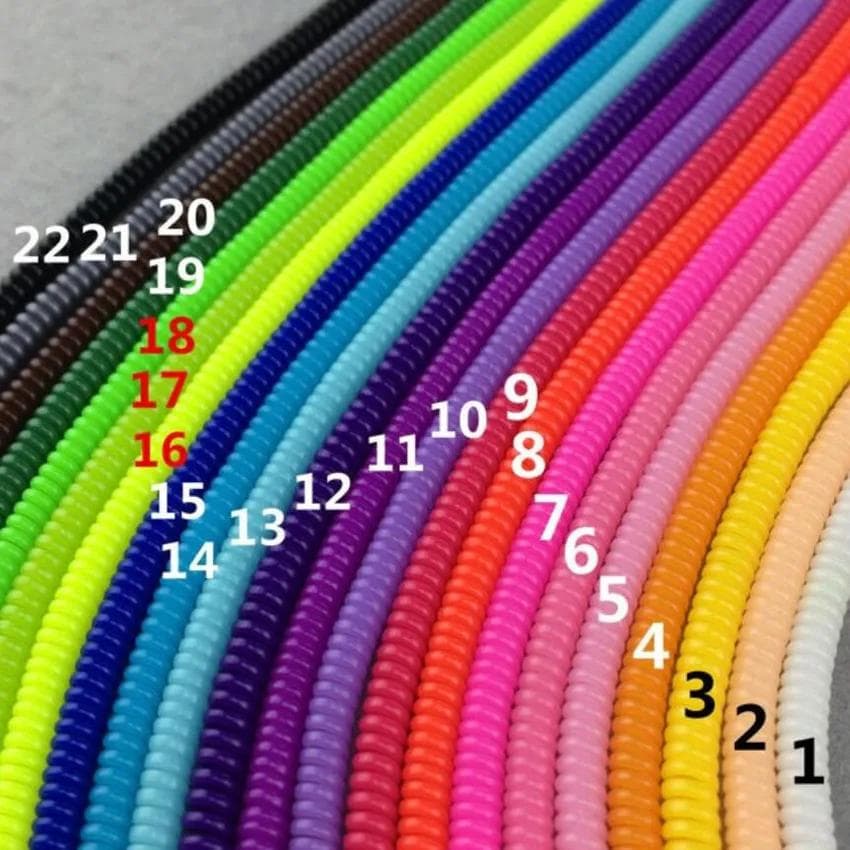 Kleur 60CM Stevige Kabelhouder Kleurrijke TPU Spiraal USB Oplader Kabel Beschermer Wikkel Kabel Organizer Huis Organizer lichtpaarse kleur