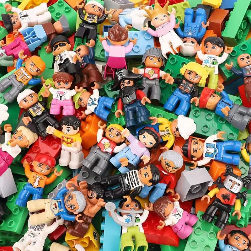 Grote Bouwstenen Jongen Meisjes Familie Politiefiguren Pop Compatibel Duplos Kinderen Zelfvergrendelende Stenen Monteren Speelgoed