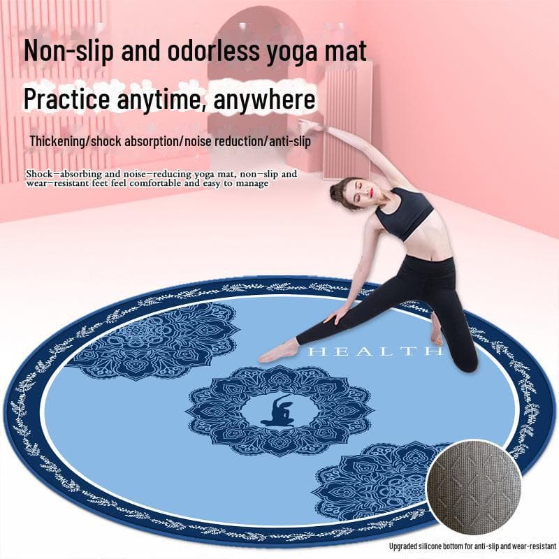 Antislip Ronde Fitnessmat: Geluidsreducerende, schokabsorberende springtouw-, aerobics- en yogamat.