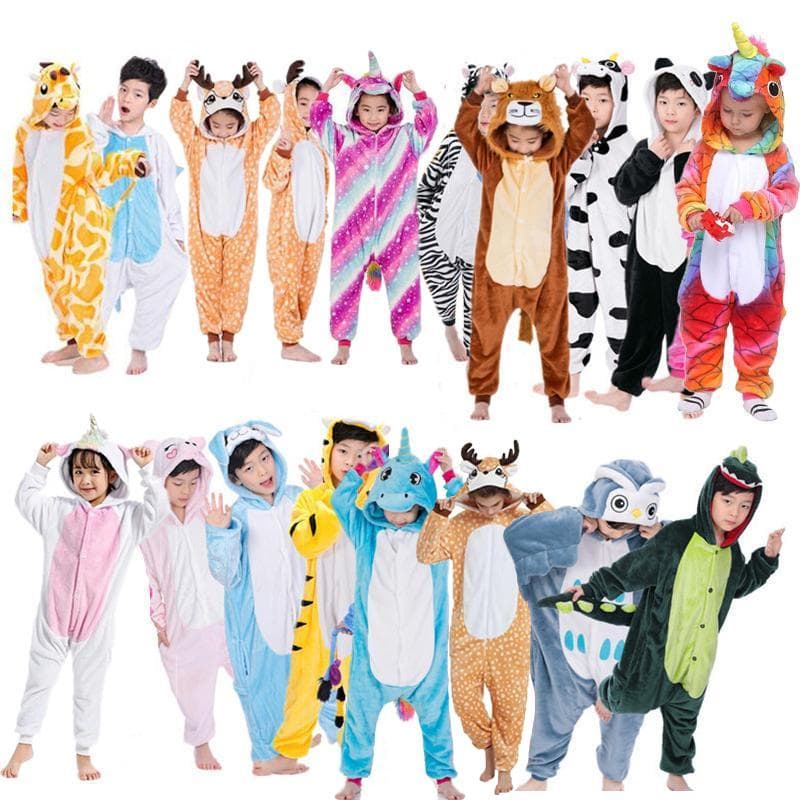 Kigurumi Onesie Kids Eenhoorn Pyjama Voor Kinderen Dier Cartoon Slapers Babykostuum Winter Meisjes Licorne Jumspuit cm