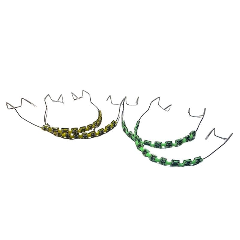 1 Paar Tandheelkundige Nepbeugels Tijdelijke Tanddecoratie Met Haak Met Metalen Draden Kleurrijke Metalen Beugel Ligatuurdraden Tandheelkundig Hulpmid